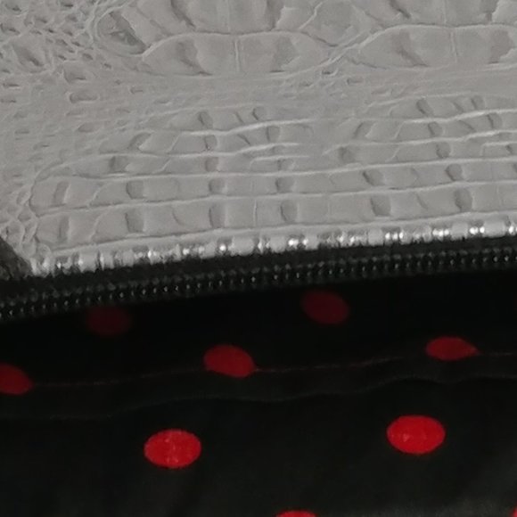 Silver and Charcoal Zipper Clutch - Picture 7 of 7